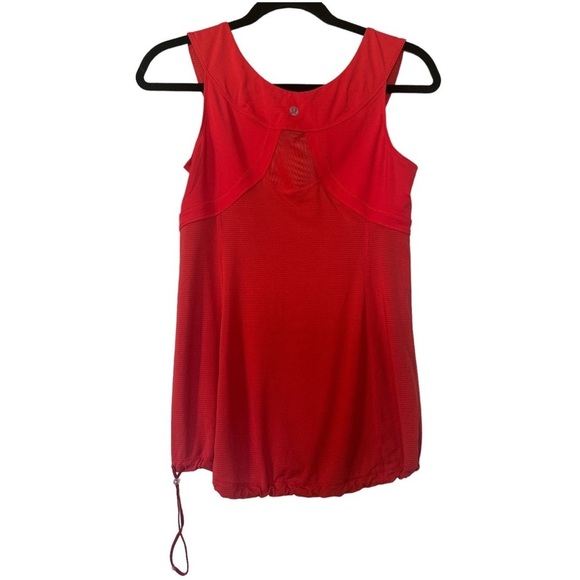 LULULEMON Orange Scoop Neck Tank Top with Cinch Hem | Size: 6 - Picture 3 of 7